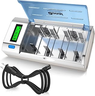 BONAI LCD Universal Battery Charger for AA AAA C D 9V NiMH NiCD Rechargeable Batteries with Discharge Function