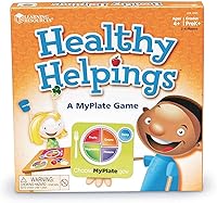 Vista 3 de Learning Resources Healthy Helpings A Myplate Game, 2-4 Players, 56 Piece Set, Ages 4+