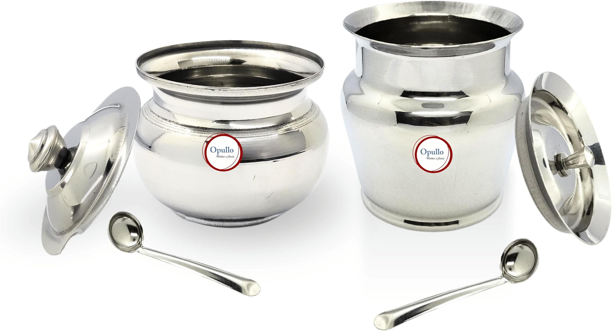 Opullo Stainless Steel Ghee Pot With Spoon Oil Containers For Kitchen
