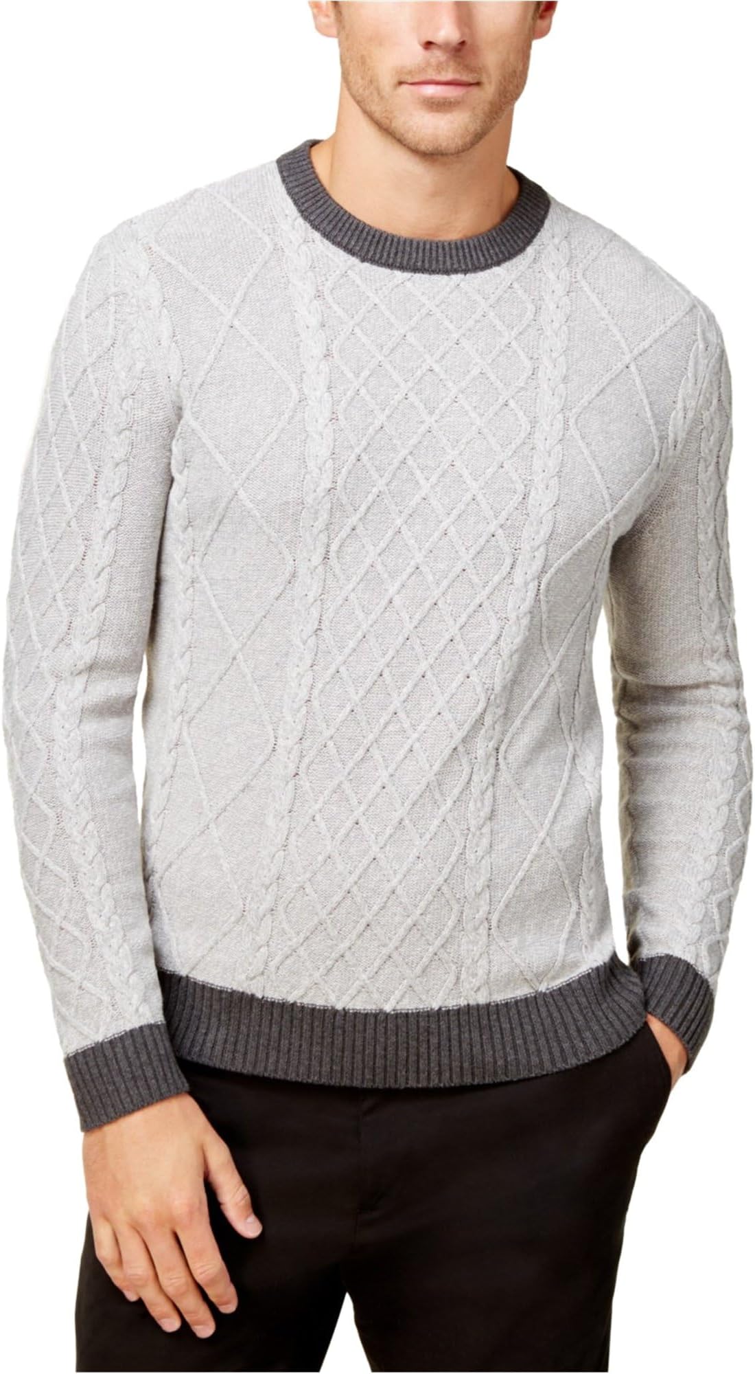 Mens Mixed Cable Pullover Sweater