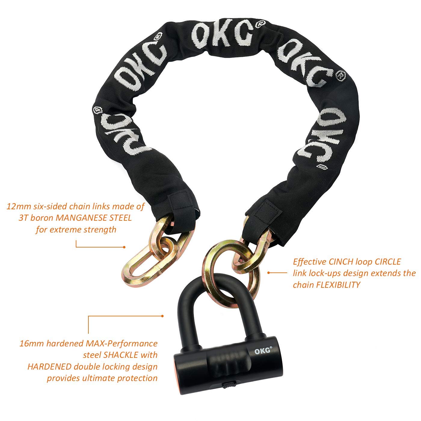 OKG Bike Lock Motorcycle Chain Lock 3 