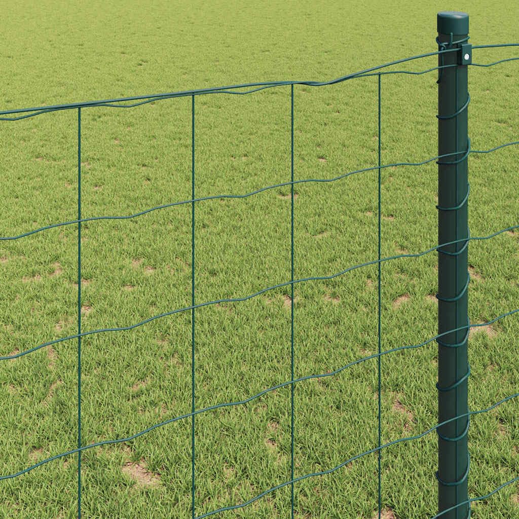 Ogrodzenie euro, zielone 0,6 x 10 m, żelazo powlekane PCW, wytrzymałe ogrodzenie ogrodowe do ogrodu i na taras, trwała bariera dla zwierząt, łatwy montaż bez kopania
