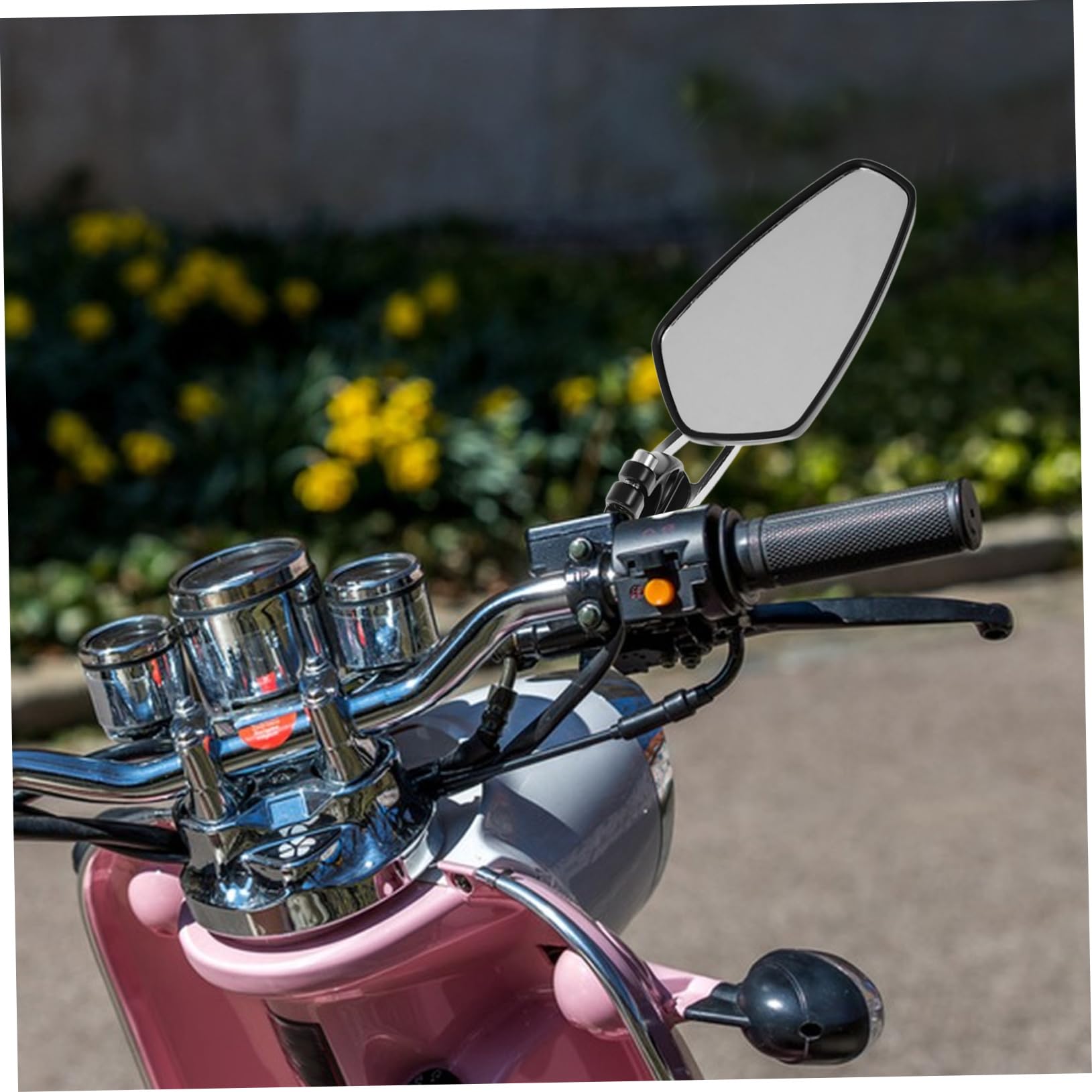 Miroir Rétroviseur Moto Style Rétro Rétroviseurs Latéraux pour Guidon Moto avec Caméra Embarquée Aluminium pour Tout-