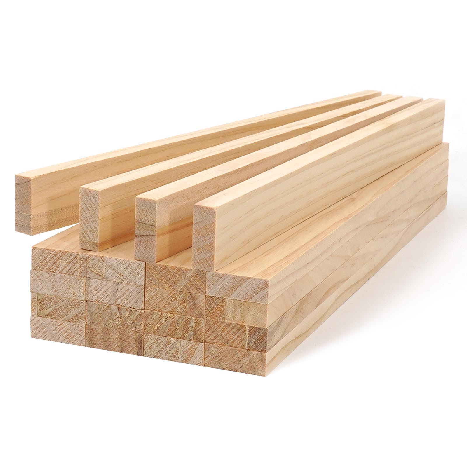 Wood Strips Slats Wooden Dowels for Crafts 3/8"x 1" x 12", 20 PCS Decorative Wood Trim Planks for Wall, Square Wooden Sticks for Crafting, Unfinished Pine Lumber Pieces for Woodworking Models Making-image-33