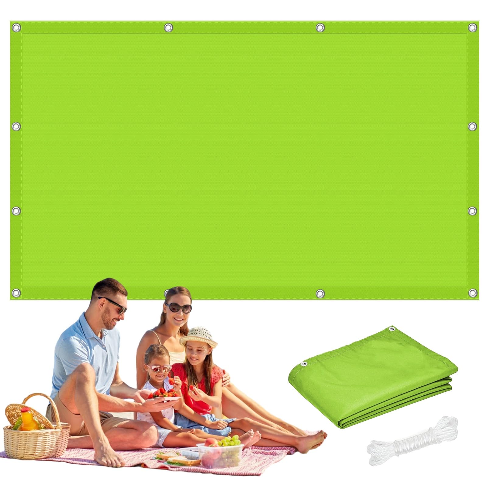 Voile d'ombrage pour balcon extérieur et porche 2x6m imperméable