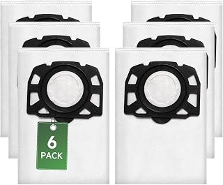 6 Piezas KFI 487 Bolsas Aspiradora para Karcher WD4 WD5 WD6 WD5P WD6P Premium MV4 MV5 MV6 Bolsa Polvo Filtro de Vellón Bolsa Repuesto Filtro Bolsas Aspiradora en Seco y húmedo 2.863-006.0