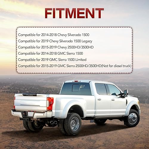 Miniatura 7 de Espejos LED de remolque con calefacción eléctrica compatibles con Chevy Silverado GMC Sierra 1500 2500 HD 3500 HD 2014-2019 - Juego de par negro, no