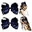 DEEKA 2 PCS 6 Big Hand-made Grosgrain Ribbon Solid Color Hair Bows Alligator Clips Hair Accessories for Little Teen Toddler Girls Kids Set of 2 -Navy Blue