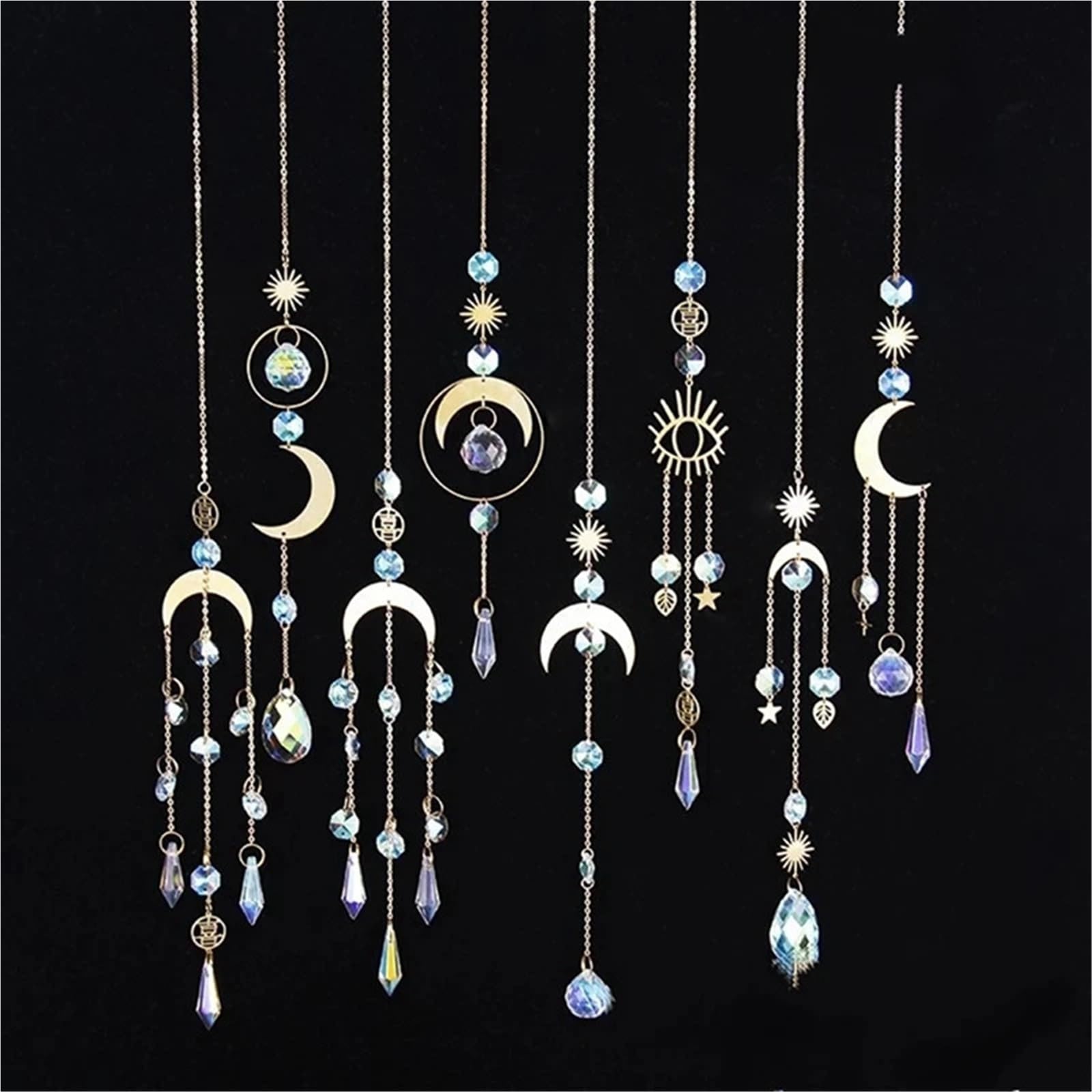 8Pcs Sonne Fänger Ornament Kristall Windspiele Fenster Sill Outdoor Decor Auto Für Garten