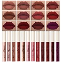 Vista 11 de BestLand Kit de maquillaje de labios mate de 12 piezas, lápiz labial líquido aterciopelado, impermeable, de larga duración, duradero, signos