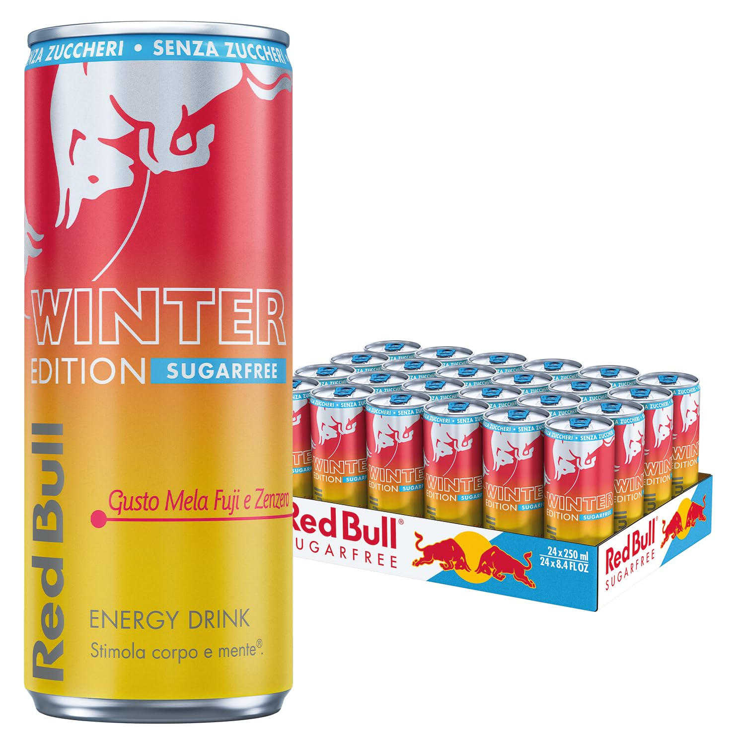 Red Bull Energy Drink, Gusto Mela Fuji e Zenzero, 250 ml (24 Lattine)