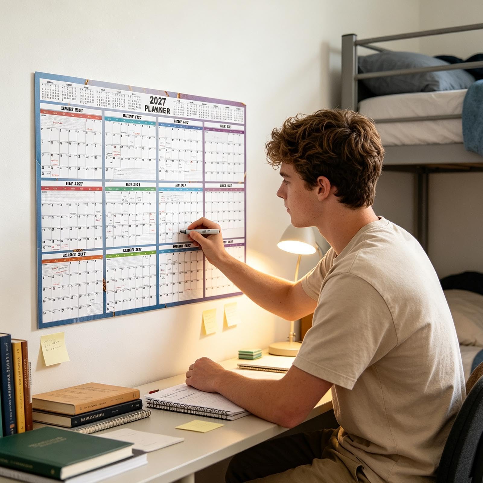 Calendrier mural annuel 12 mois vertical/horizontal