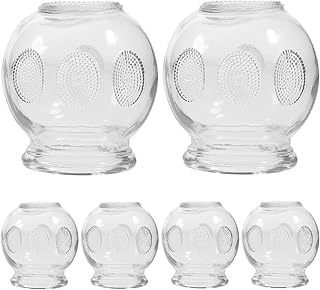 MAGICLULU Hand Tools 6 Pcs Glass Fire Cupping Jars Cupping Set Thick Chinese Acupoint Glass Cupping Set for Massage Back Ventosas para Masaje Muscular