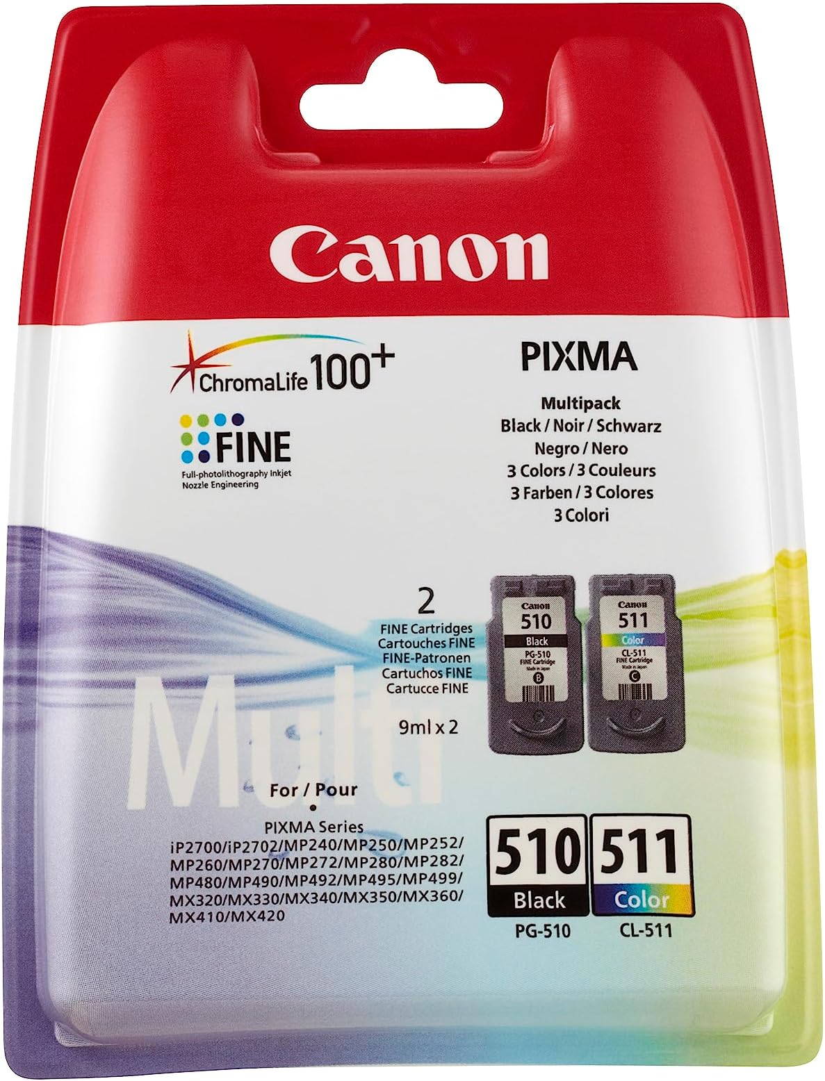 Canon PG510/ CL511 Ink Cartridges - Black/Colour, Medium