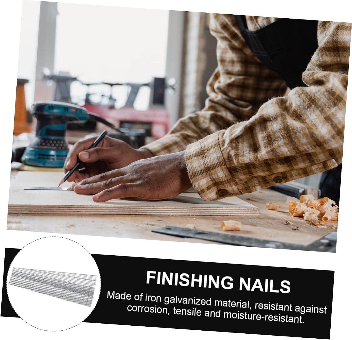 GLEAVI Brad Nails 8000pcs Set Galvanized Finish for Woodworking and Building Projects