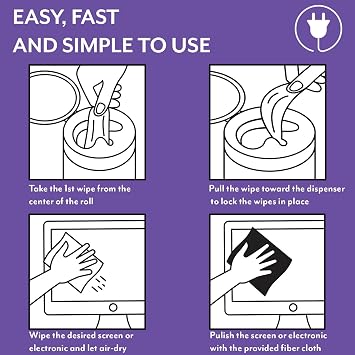 Swanky Cables Screen Cleaner Wipes: Electronic Wipes for Screens - Computer Screen Wipes for Lens, Phone, TV Screen and Monitor Cleaning - Tech Wipes & Microfiber Cloth (Canister, 600 Count)