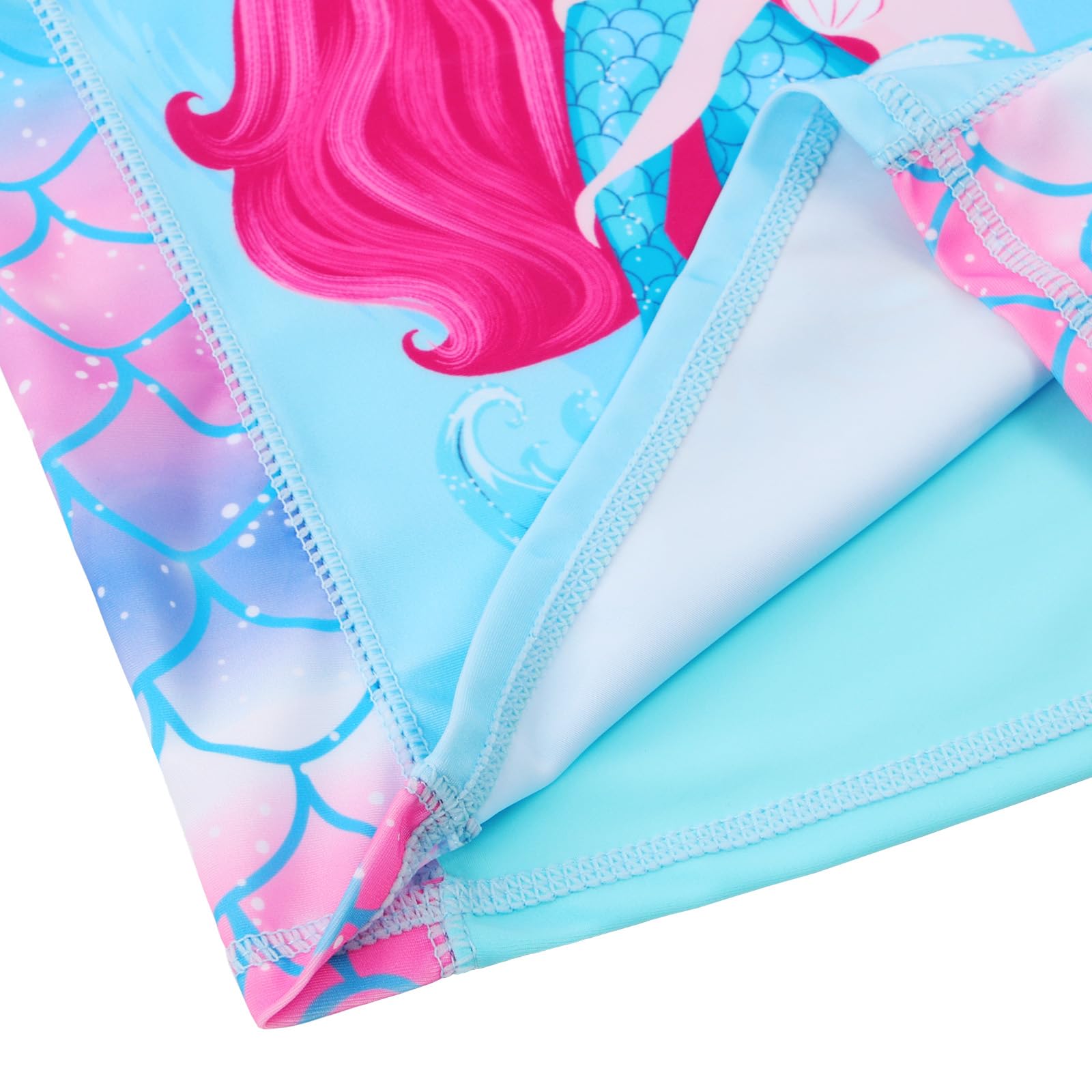 Maillot de Bain Fille Deux Pièces Combinaison Anti UV Fille pour Filles de 3-9 Ans avec Manches Courtes + Short de Bain S516 BlueGirl 4A