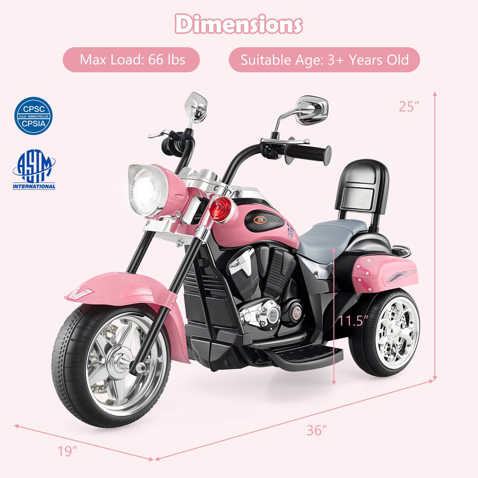 Amazon.com: Costzon 6V Ride on Chopper Kids Motorcycle with Horn