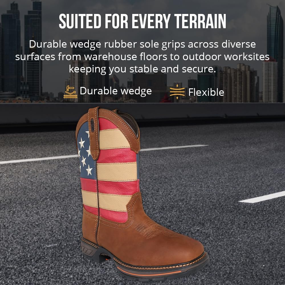 Wolf Work Boots for Men Genuine Leather, Oil and Slip Resistance - Composite Toe - Image 8