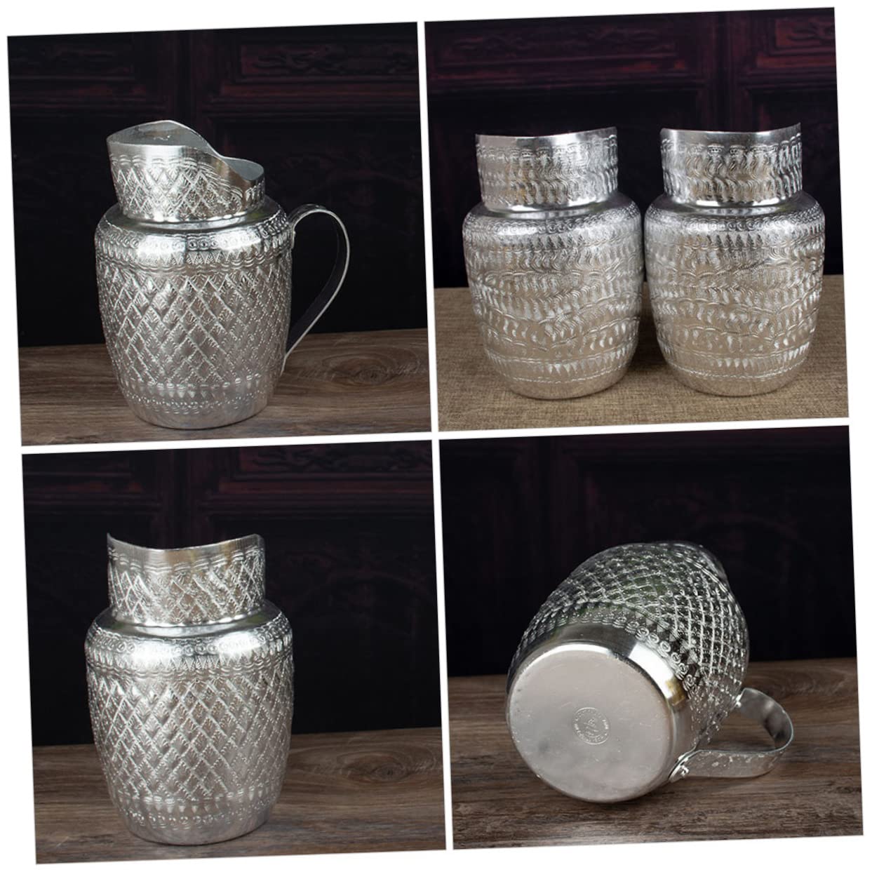 Alipis 2pezzi Brocca Metallo Con Manico Dispenser Versatile Per Bevande Calde e Fredde Per Cucina e Feste Inossidabile Facile Da Pulire e Manutenere Perfetta Per Salsa