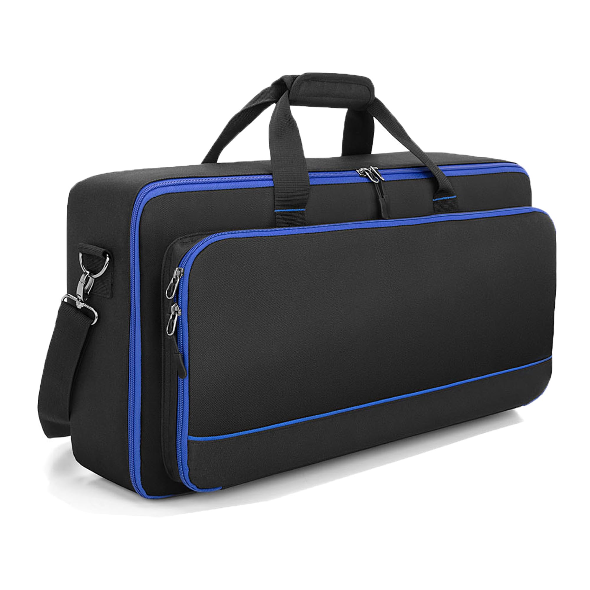 Rexmica Borsa da Trasporto per la Maggior Parte dei Pedali Multieffetto per Chitarra, Custodie da Viaggio con Scomparto per Pedaliere Chitarra, Cavo o Altri Accessori, Nero, 58x29x11 cm