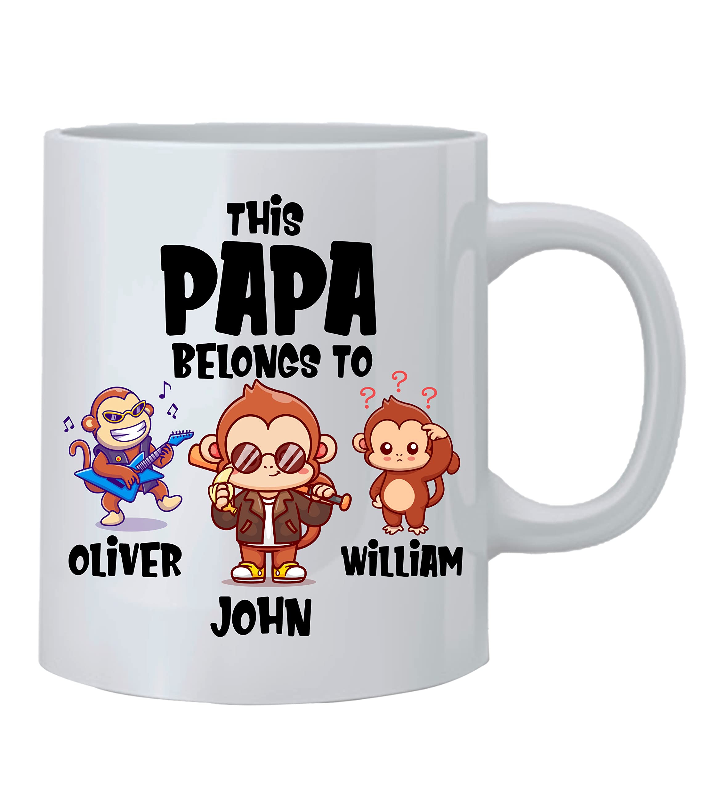 Gift Hub - Printed Maniacs Personalised Mug for First Father's Day - Cute Stepdad Gift for Christmas, Birthday, New Born - This Papa Belongs to