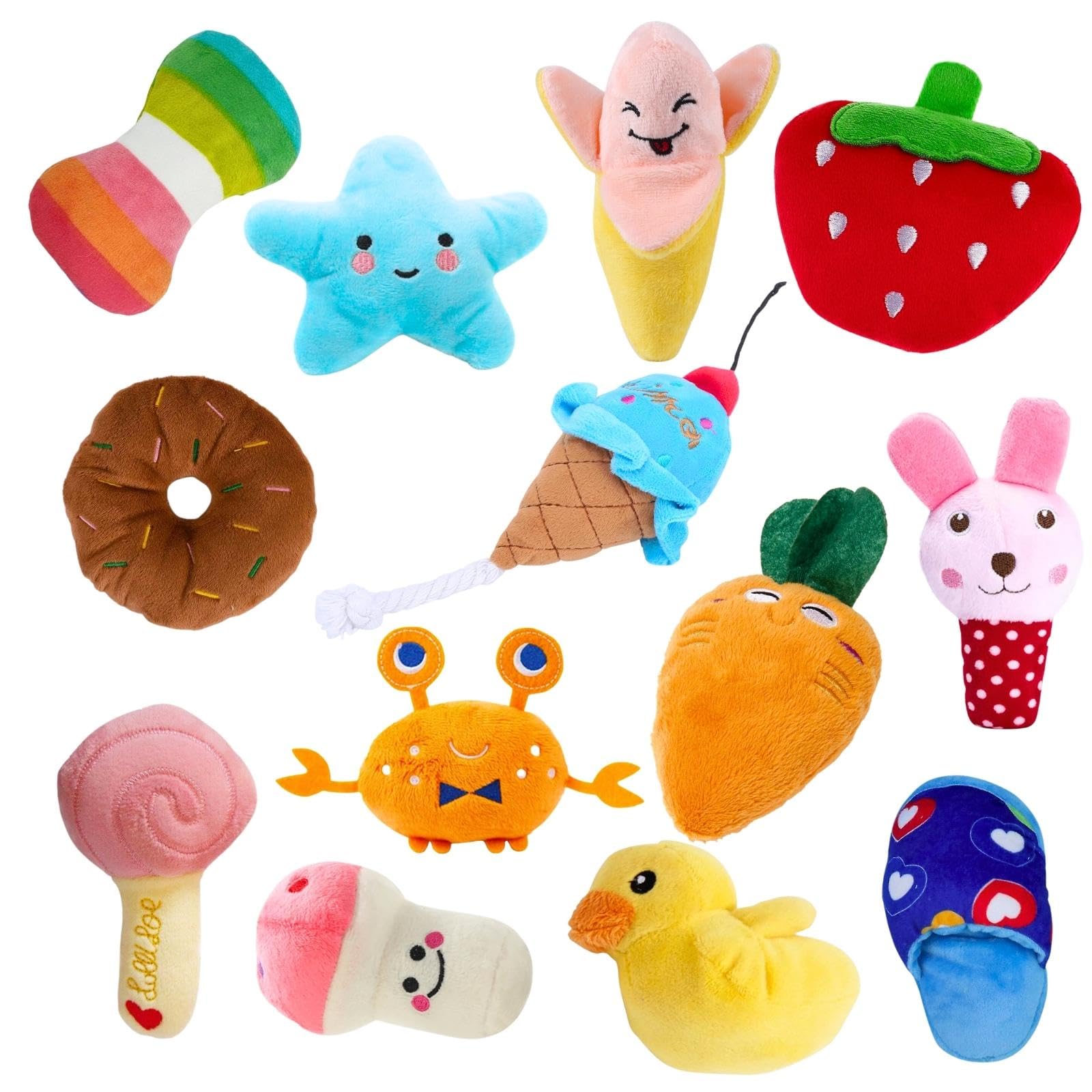 Dono Squeaky Plush Dog Toys-Pet for Puppy Cute Toys Small Stuffed Puppy Chew Interactive Doggie Toys 13 Pack Tooth Grinding & Training Pet Toy Supplies for Medium to Small Dogs (B0CPSVXNVG) Amazon Price History, Amazon Price Tracker