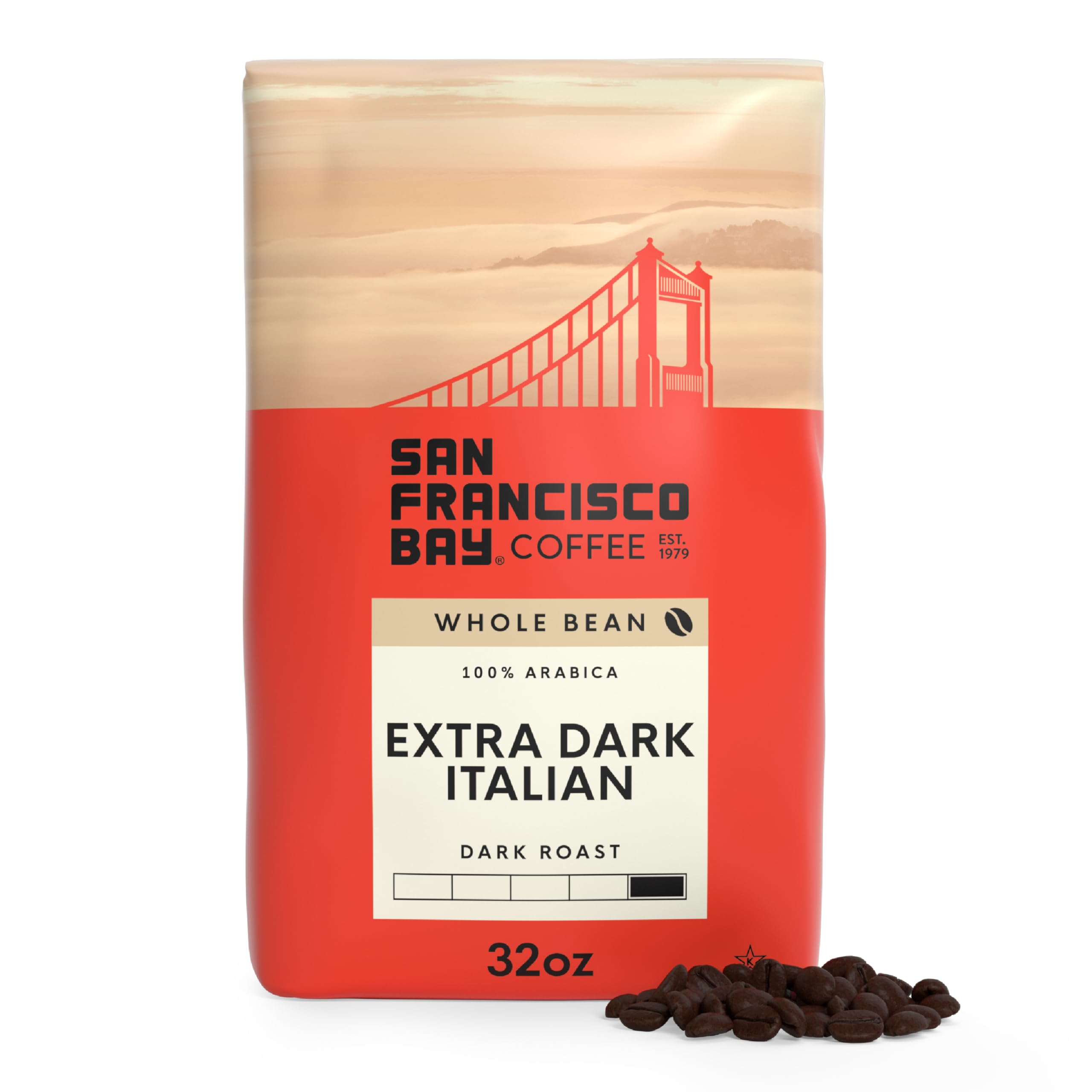 San Francisco Bay Coffee - Café italiano en grano entero extra oscuro