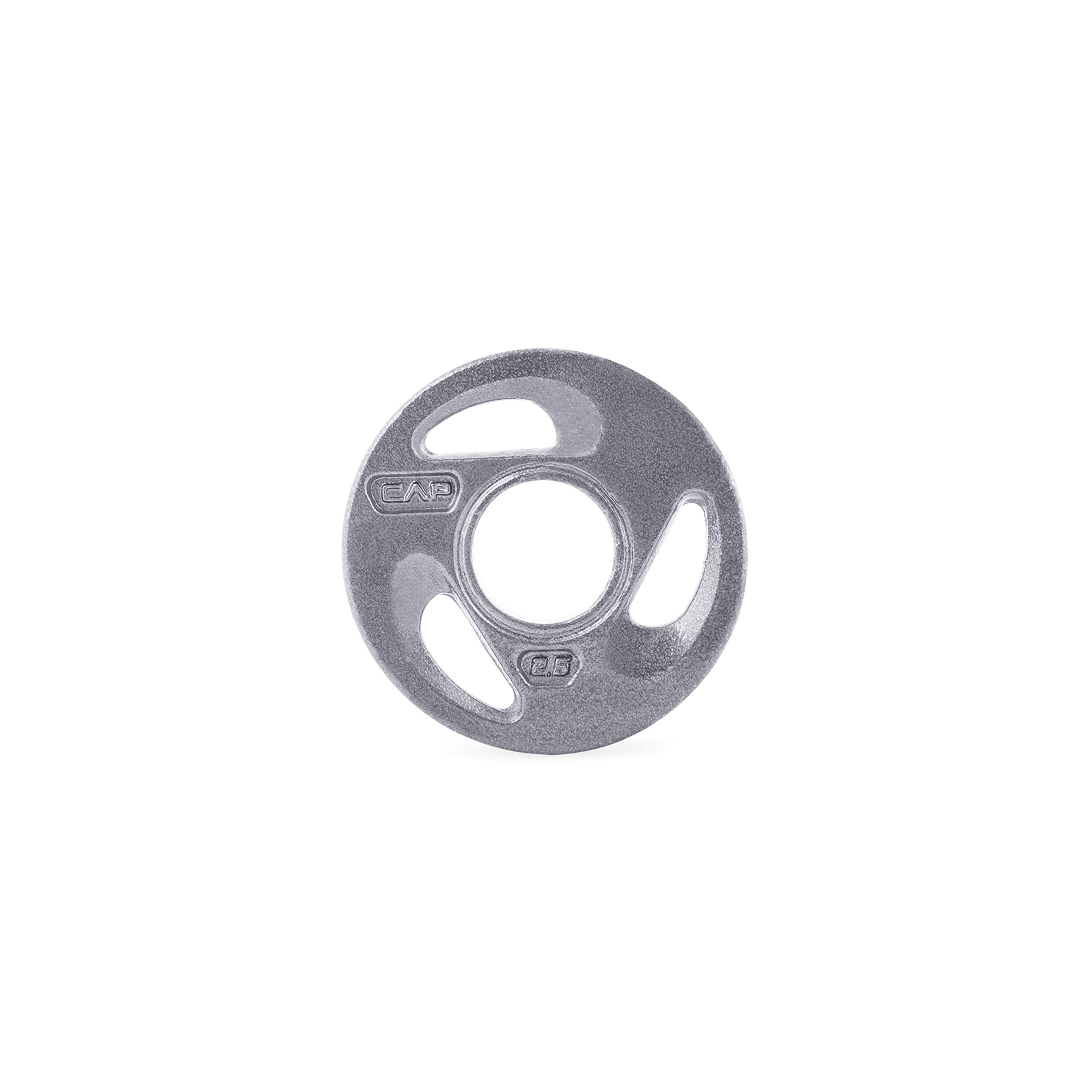 CAP Barbell 2-Inch Olympic Grip Weight Plates, Single, Gray, Various Sizes, 2.5 lb