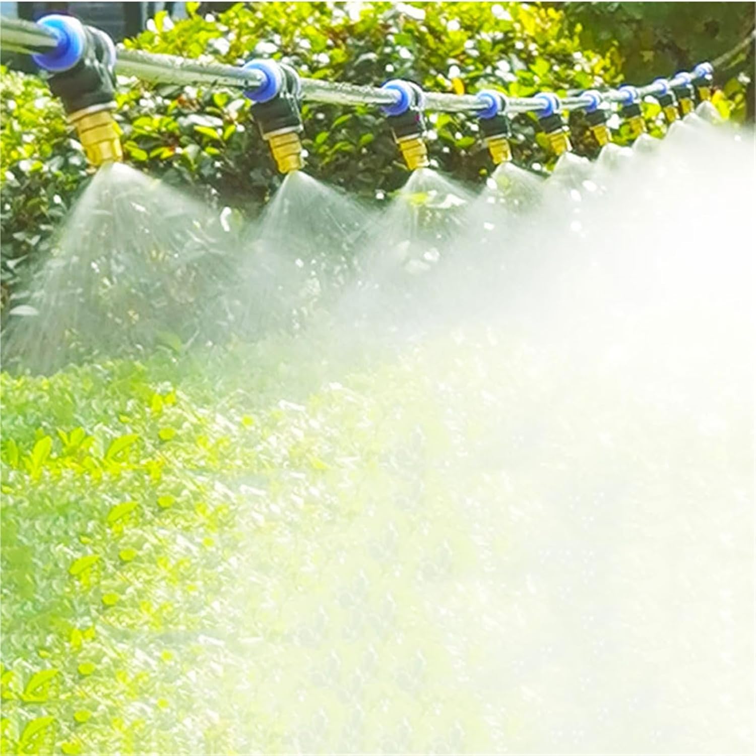 Misting Cooling System with Pump, Outdoor Mister System for Outside Patio, Garden Irrigation System Kit for Garden Greenhouse Umbrella ﻿(46M(151ft))