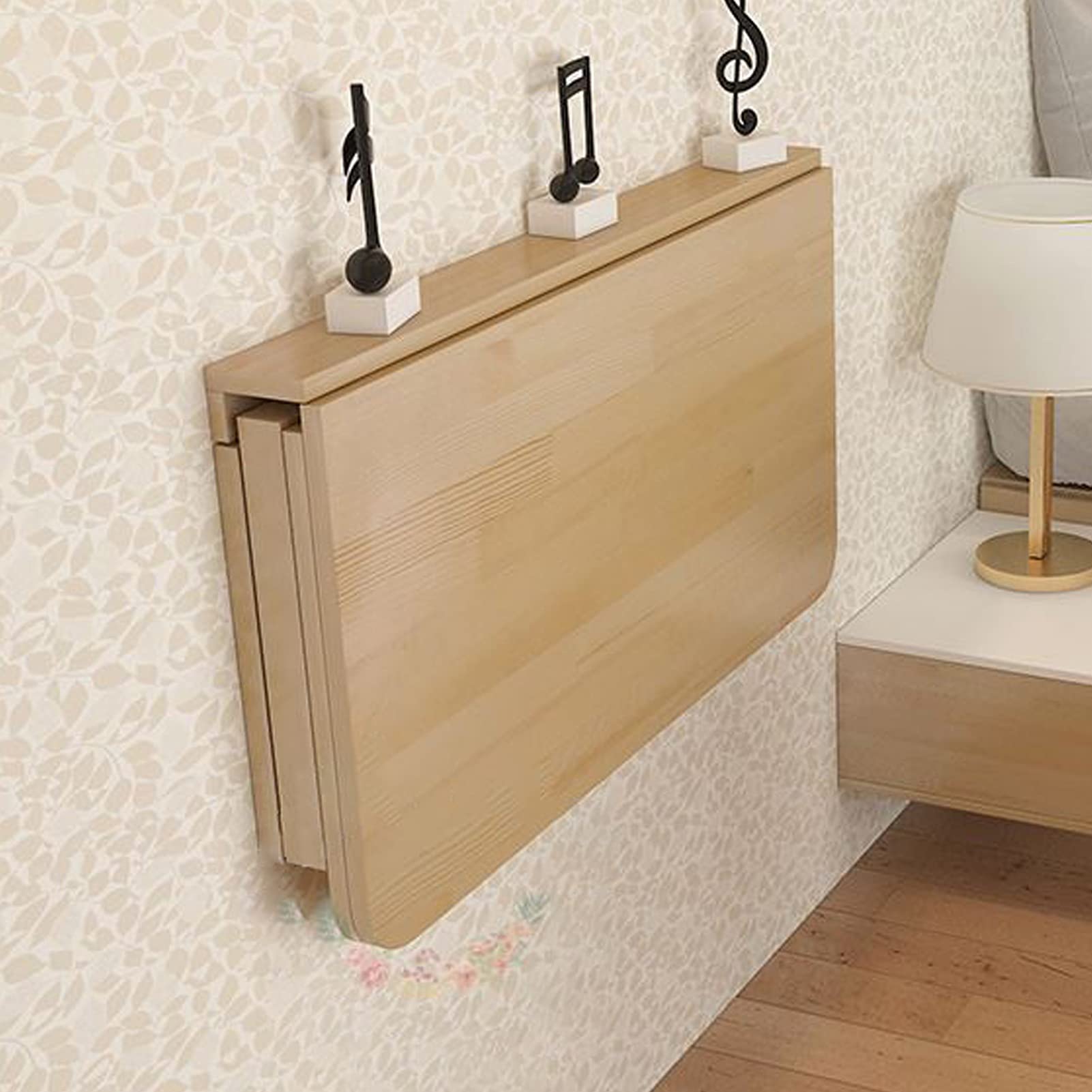 Table de cuisine murale pliante en bois pour petit déjeuner et studio