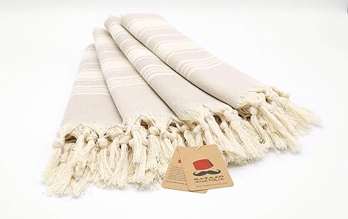 Vista 114 de Bazaar Anatolia Juego de 2 toallas de mano turcas para baño, 39 x 19 pulgadas, algodón, toallas de mano decorativas para cocina, té, yoga, cara