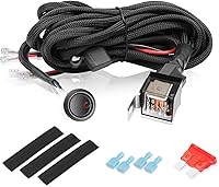 Vista 1 de Arnés de cableado de nailon con 2 cables de 12 V, 40 A, relé de 10 A, cable de alambre para barras de luz LED, luces antiniebla, luces de trabajo