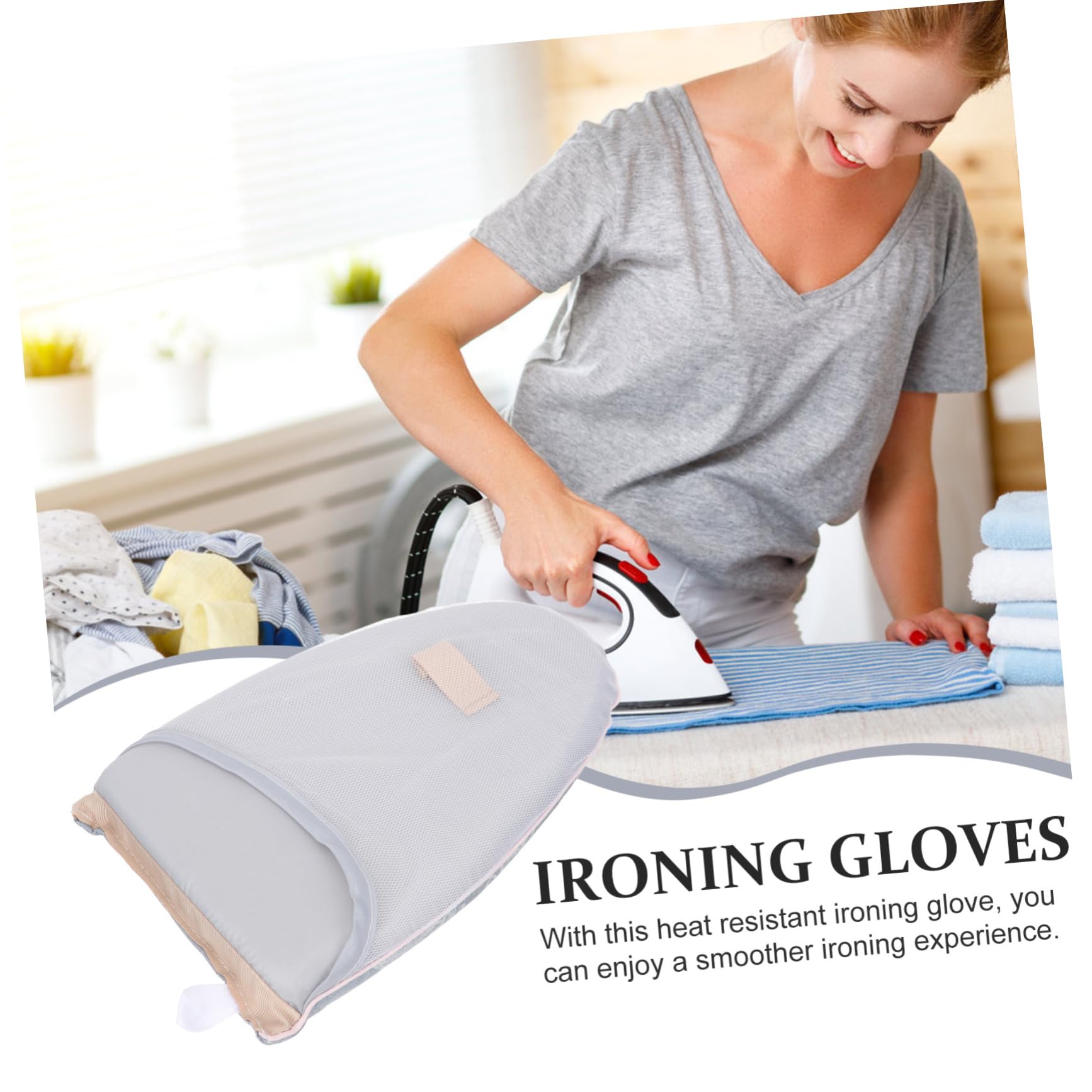 STOBAZA 4pezzi Guanto Da Stiro Con Copertura Isolante Per Stiro Portatile Accessorio Per Viaggi e Uso Domestico Con Design Fiori