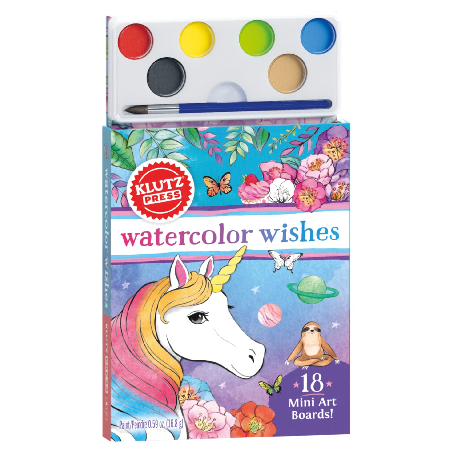 Klutz Watercolor Wishes Postcard Kit, 19 Piece Set, Multicolor