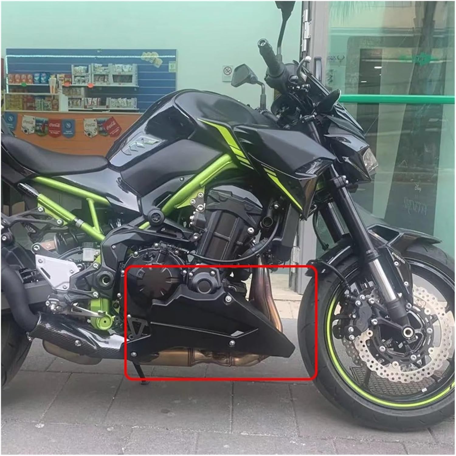 LeosHi Compatible with Z 900 2017-2023 Motorcycle Engine Bellypan Pan Spoiler Fairing Z900 Carbon Fiber Body Frame Kit Lower Panel Z-900 (Size : Black 2020-2023)