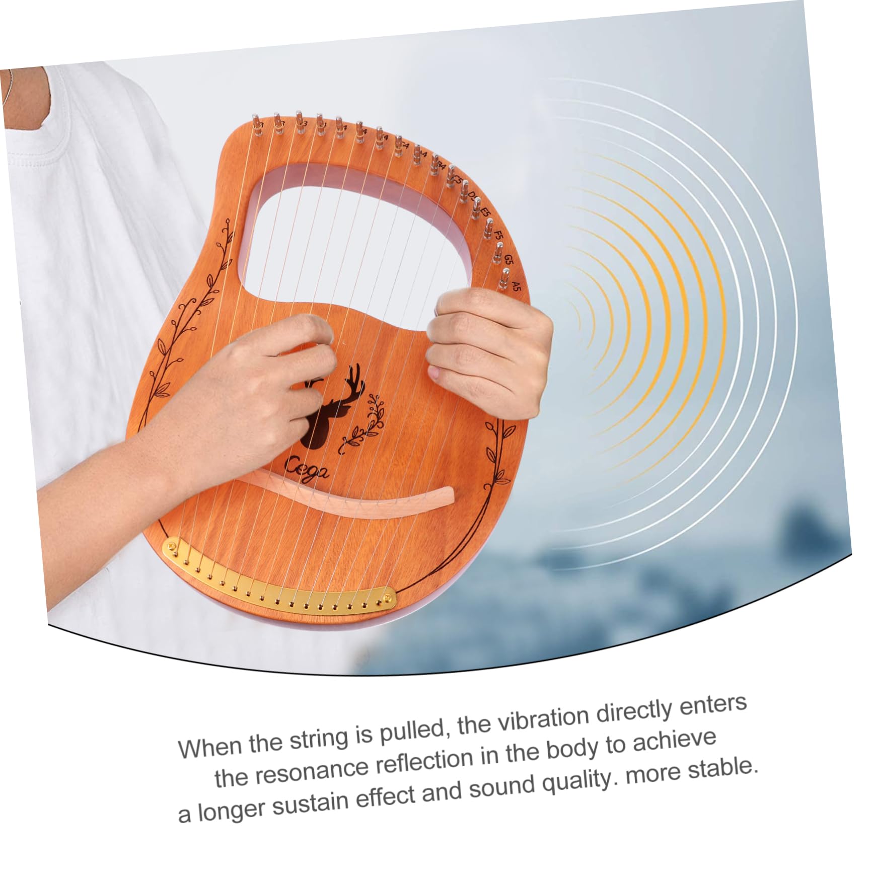 Totority 16 String Harp Wooden Lyre Harp Ideal for Beginners Portable and Comfortable to Play