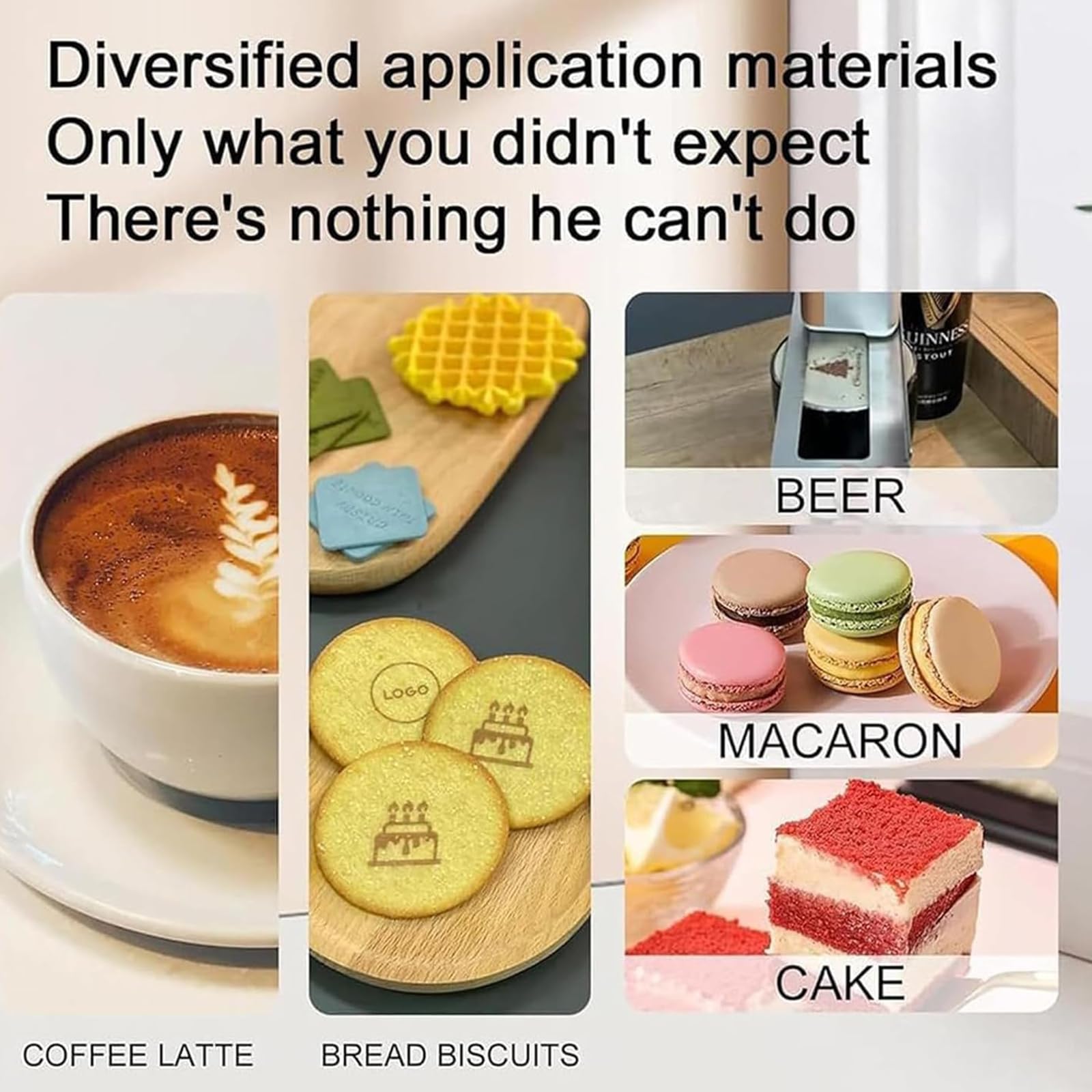 Bolígrafo portátil de inyección de tinta comestible con función de memoria, tipo C y Bluetooth para manualidades de tartas y café
