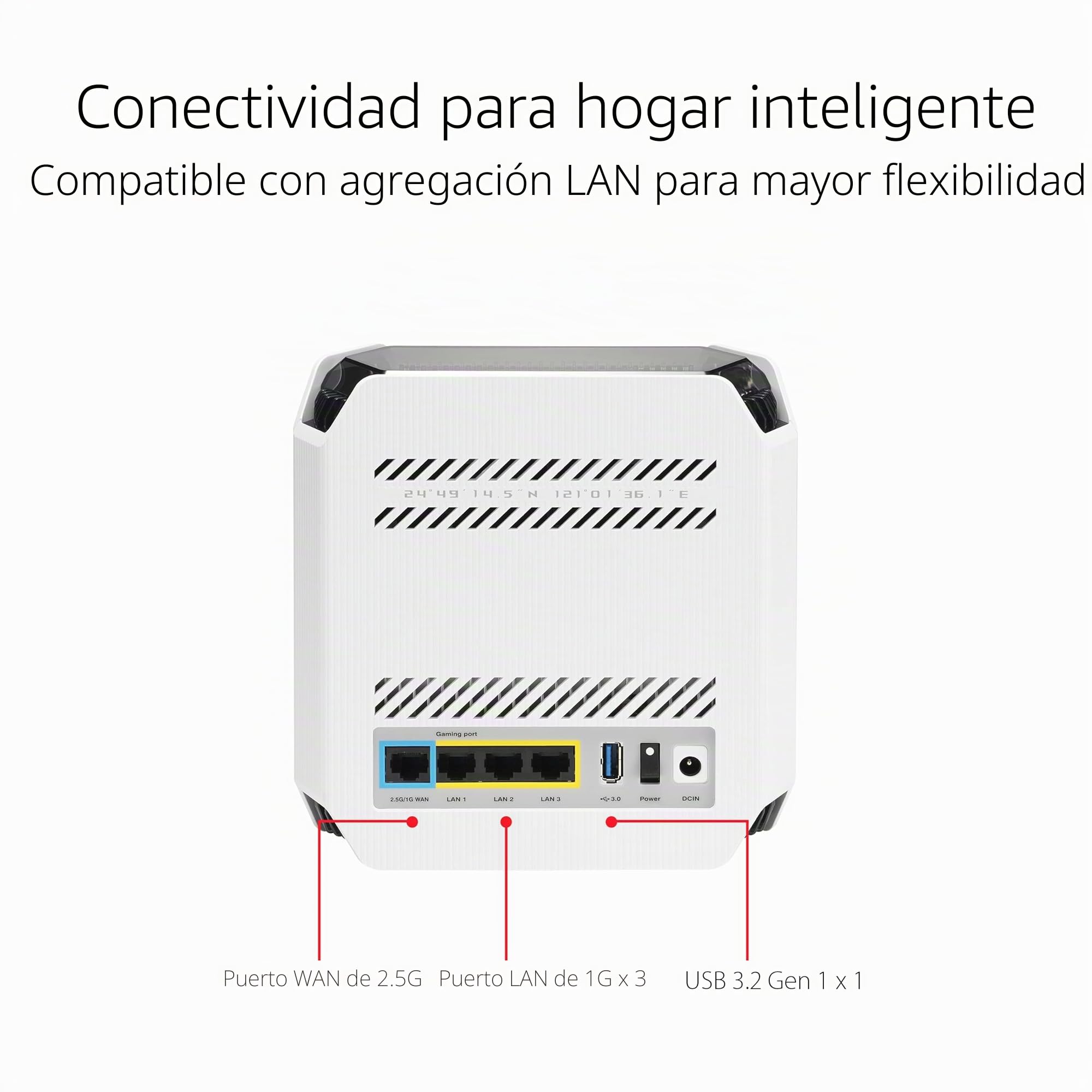 Asus - ASUS ROG Rapture GT6 Blanc - Routeur Sans Fil Wi-Fi AX Tri Band 10000 Mbps (2X AX4804 + AX574) MU-MIMO 4x4:2x2 Mesh Avec 3 Ports LAN 10/100/1000 Mbps + 1 Port WAN 2.5 GbE