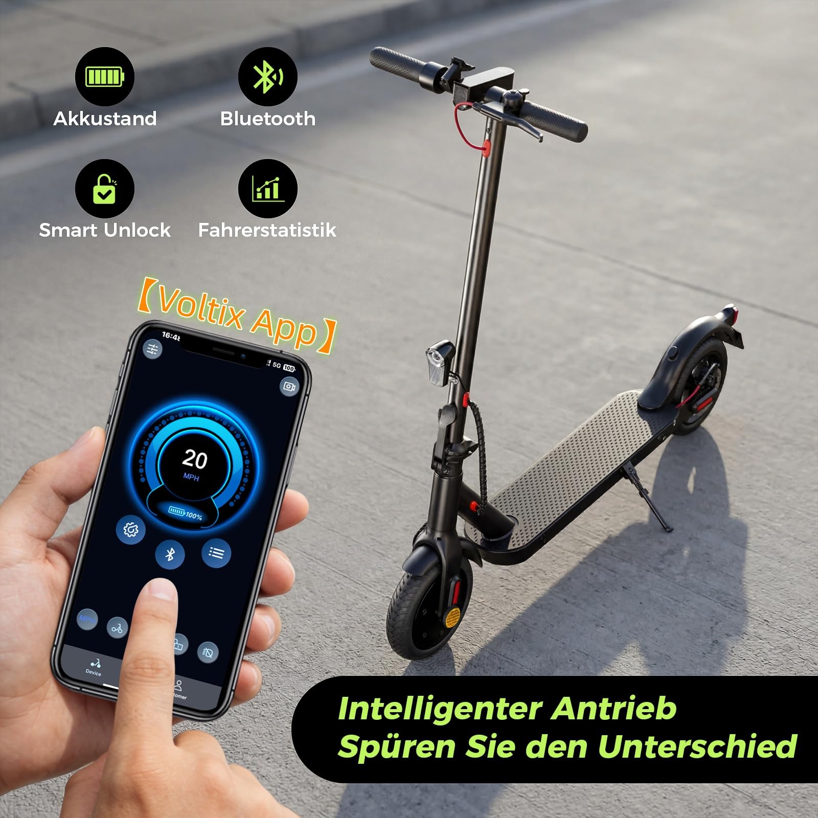 E Scooter mit Straßenzulassung (ABE), 8,5 Zoll Wabenreifen | 350W Motor | 30km Reichweite, 10 Zoll Wabenreifen | 500W Motor | 40km Reichweite, Duales Bremssystem & 20 km/h, Elektroroller bis 120 KG