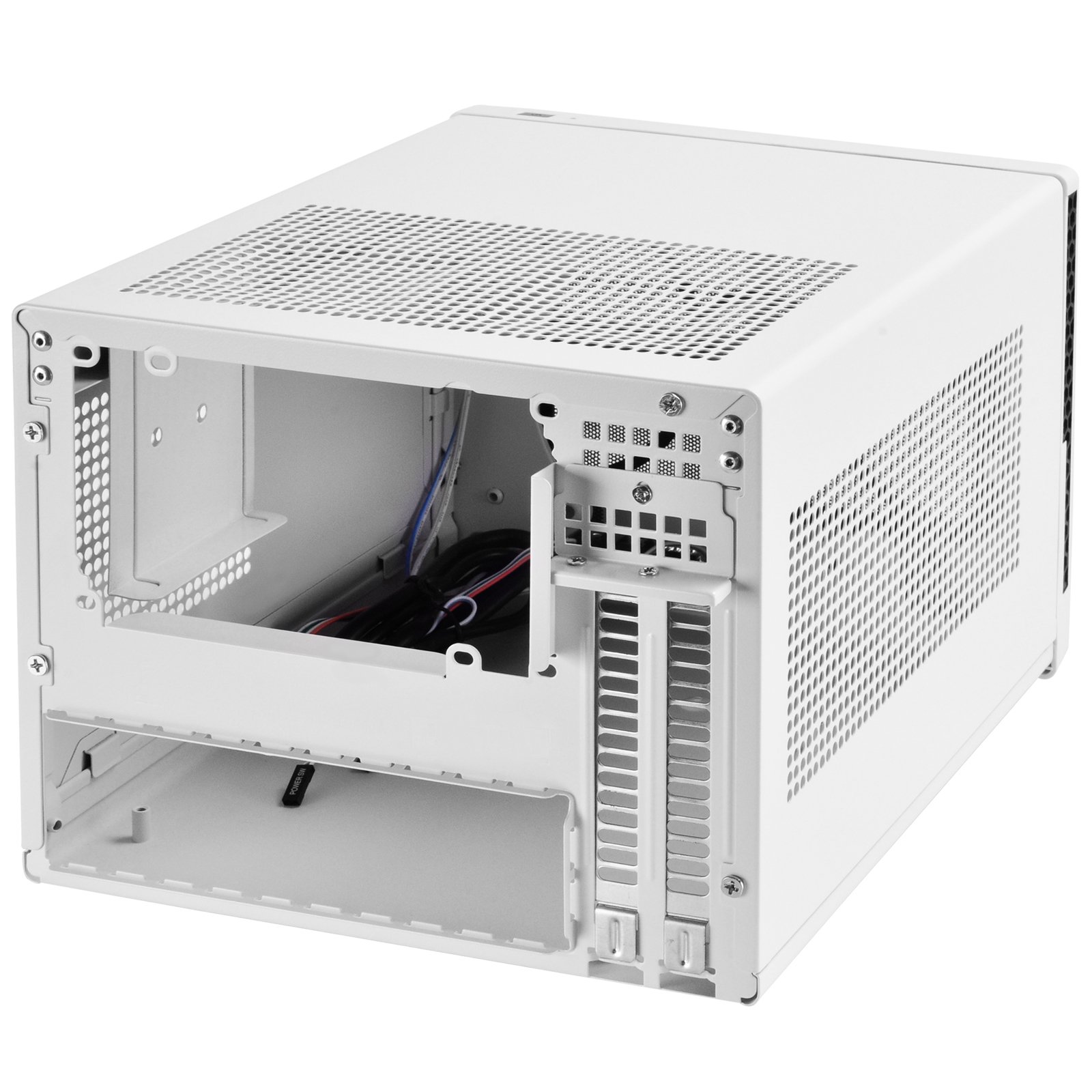 SilverStone SST-SG13WB - Sugo Mini-ITX Compact Computer Cube Case, pannello frontale con Mesh, nero bianco