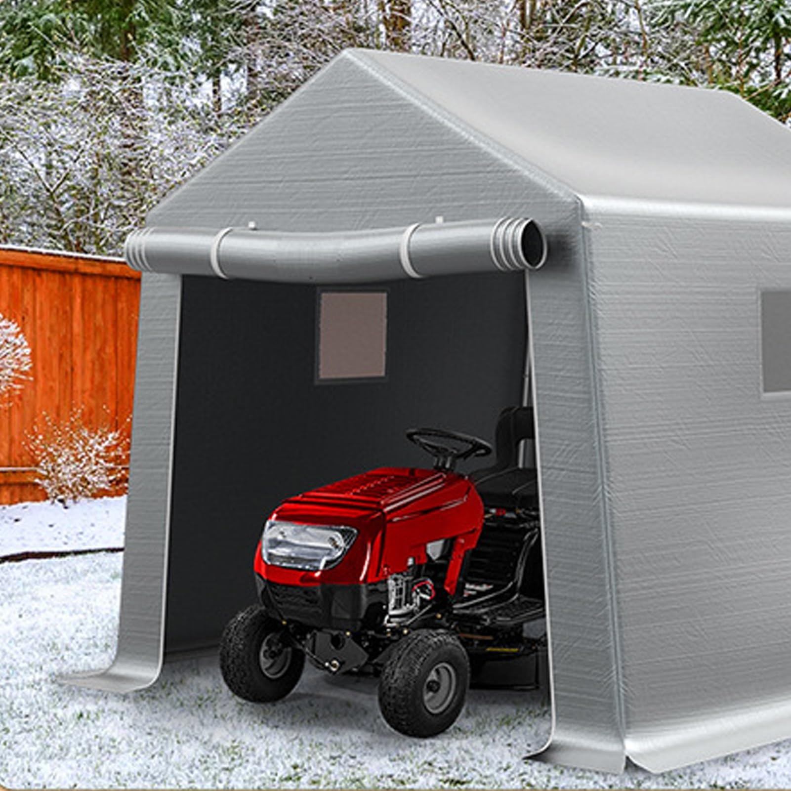 Garage Moto Per Esterno Capanno Da Giardino Stabile e resistente al vento Protezione per tutte le stagioni per moto, attrezzi da giardino, giocattoli, tosaerba(1.8x3x2 m)