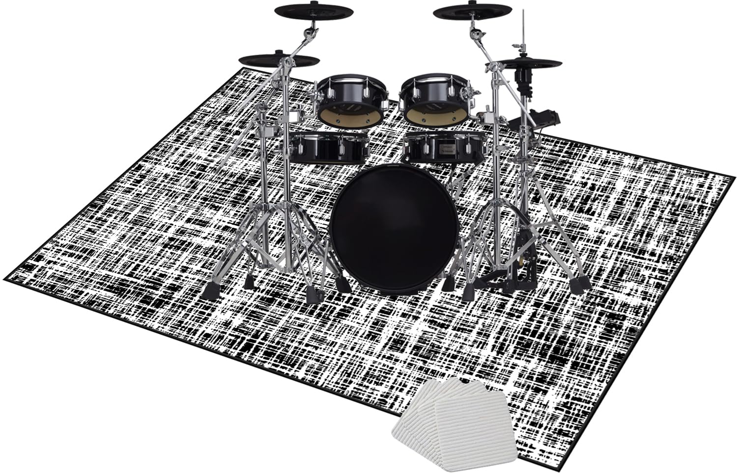 Mata bębnowa Drum Dźwiękoszczelny dywan, profesjonalny dywanik do perkusji i instrumentów perkusyjnych, 130 x 100 cm mata na baterie, mata bębnowa