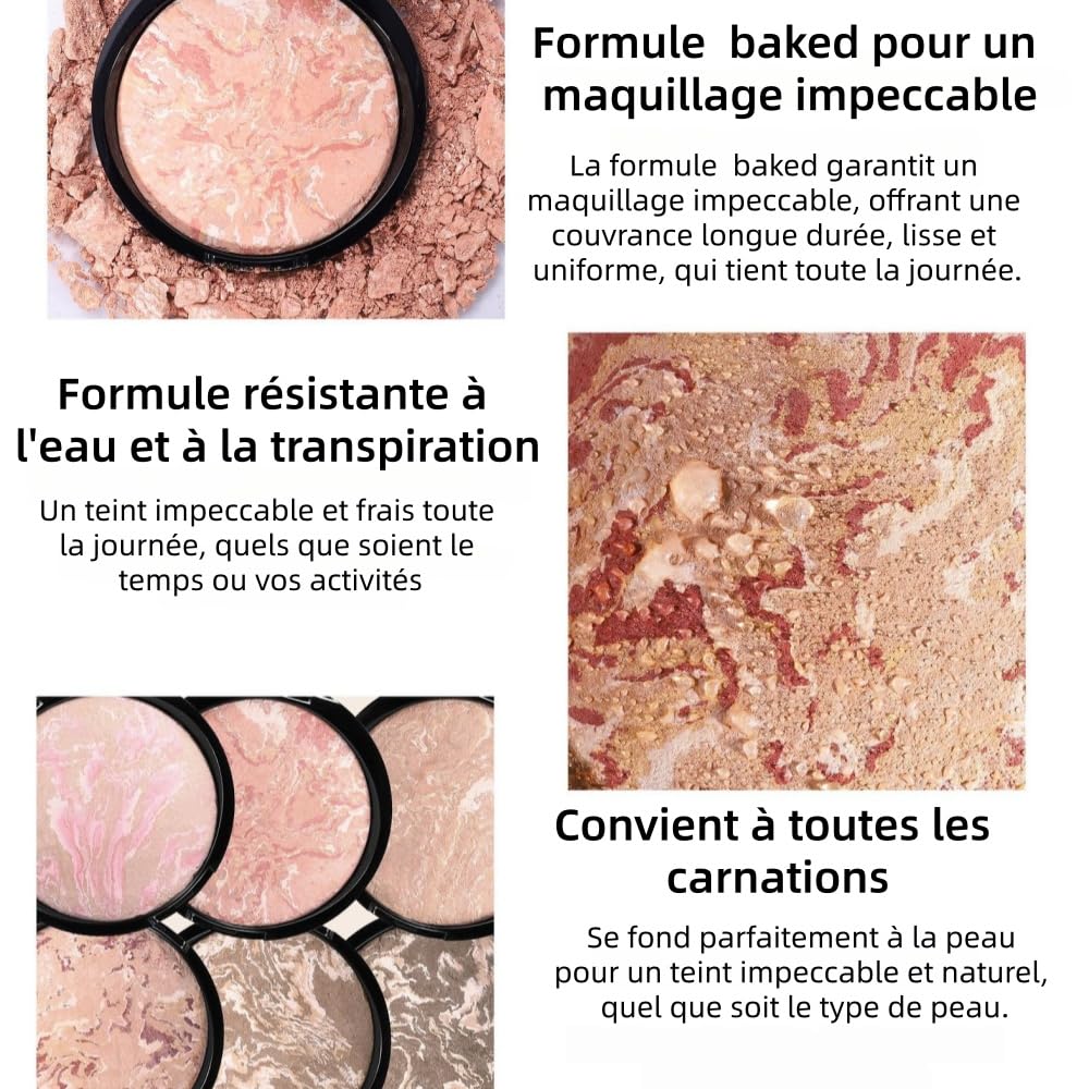 lankerain beauty poudre antirides, contrôle durable de l'huile, couverture complète, transfert - proof, Un maquillage naturel, 24h de couvrance