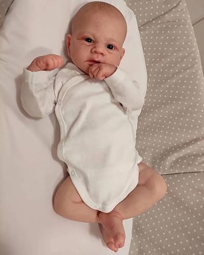 Pinky Reborn Muñecas de bebé de 17 pulgadas de vinilo suave realista, muñeca de bebé recién nacida que se ve real, accesorios de juguete, regalo de