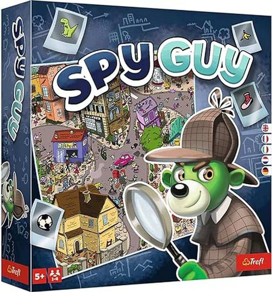 Trefl - Spy Guy Detective Game, Cooperative, Search for Evidence and Catch the Criminal, Large Tray with a City, Family Game for Adults and Children from 5 Years
