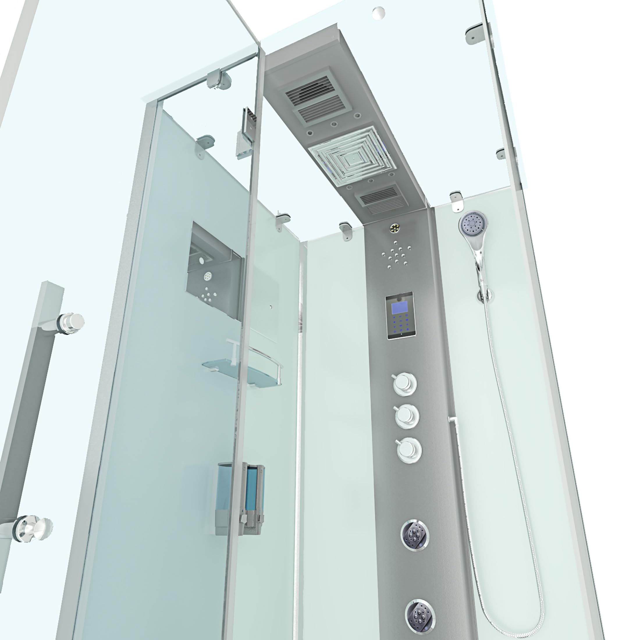 AcquaVapore Dampfdusche Duschtempel Sauna Dusche Duschkabine D38-10L3-EC 90x90 cm mit 2K Scheiben Versiegelung