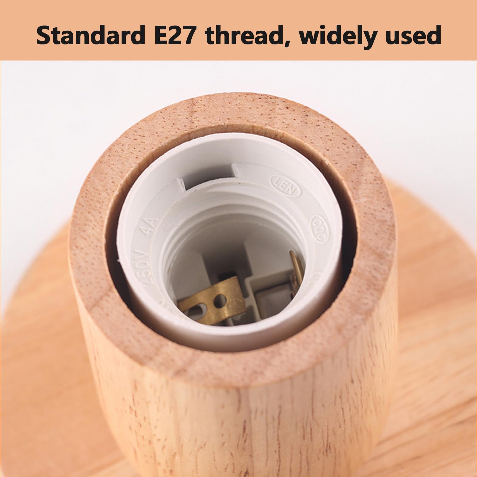 Houten Tafellamp, E27 Fitting, Walnoothout - Lamp #1