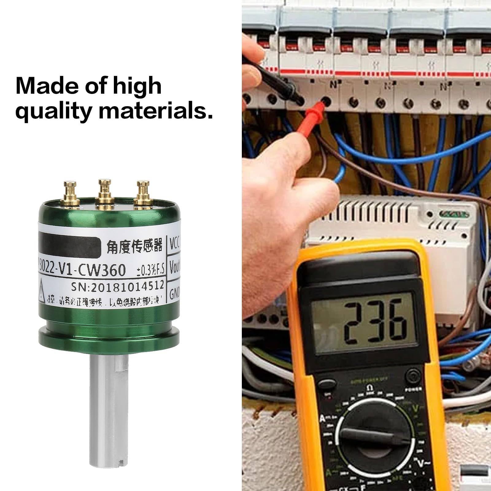 Sensore angolo Hall - Risoluzione 0,088°0-360 gradi Sensore angolo Hall girevole Uscita 0-5V Cerchio completo 12Bit