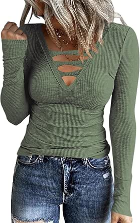 Beluring Blusa De Manga Larga Con Botones Para Mujer